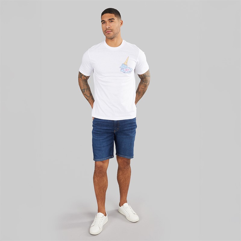Ben Sherman Mens Ice Cream Splat Target Graphic T-Shirt White