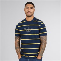 Ben Sherman Mens Stripe Script T-Shirt Dark Navy