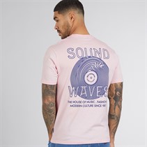 Ben Sherman Mens Ocean Record Graphic T-Shirt Blush Pink