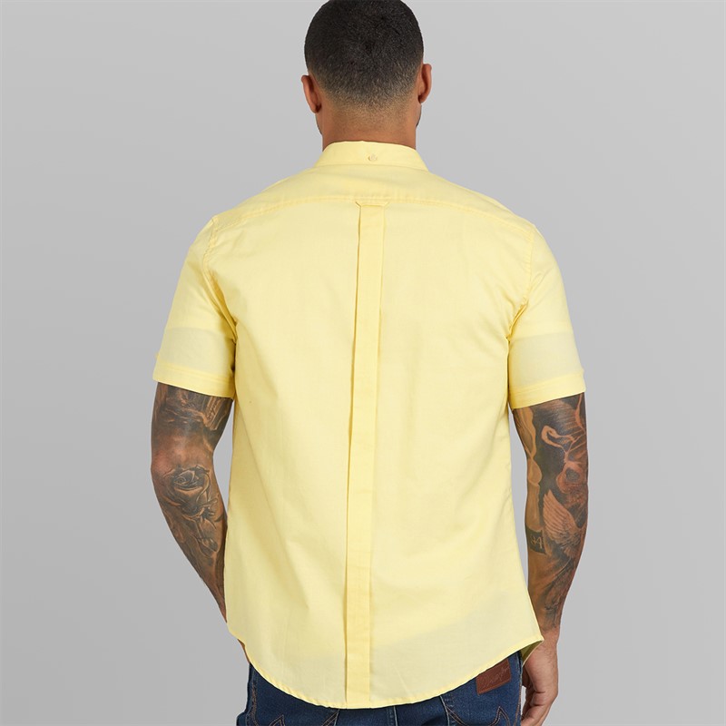 Ben Sherman Mens Short Sleeve Oxford Shirt Corn
