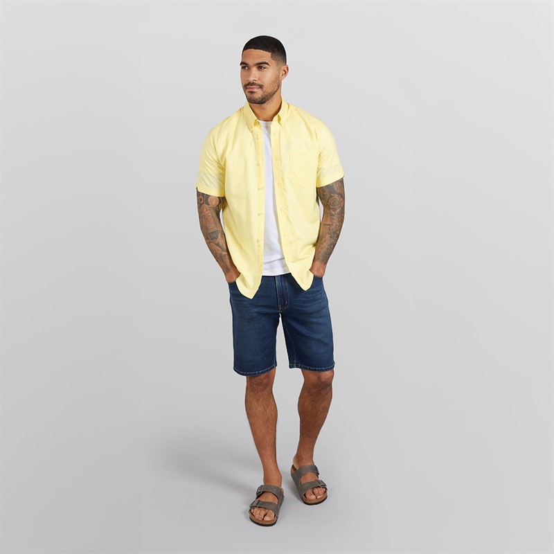 Ben Sherman Mens Short Sleeve Oxford Shirt Corn