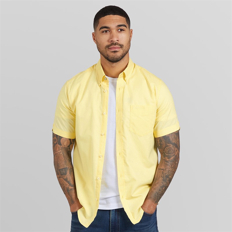 Ben Sherman Mens Short Sleeve Oxford Shirt Corn