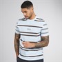 Ben Sherman Mens Mixed Stripe T-Shirt Ice Blue