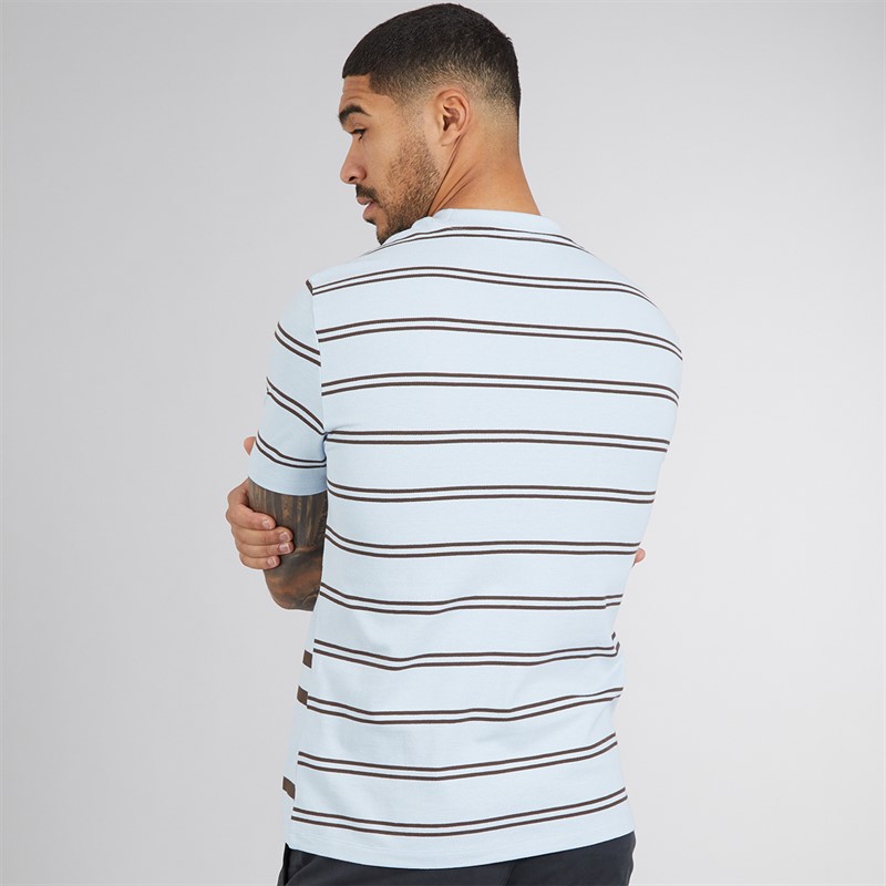 Ben Sherman Mens Mixed Stripe T-Shirt Ice Blue