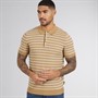 Ben Sherman Mens Jacquard Stripe Polo Shirt Sand