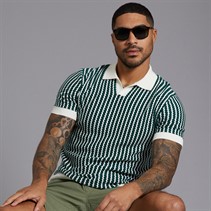 Ben Sherman Mens Vertical Wave Polo Shirt Snow White