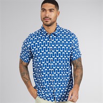 Ben Sherman Mens Short Sleeve Jazz Shirt Royal Blue
