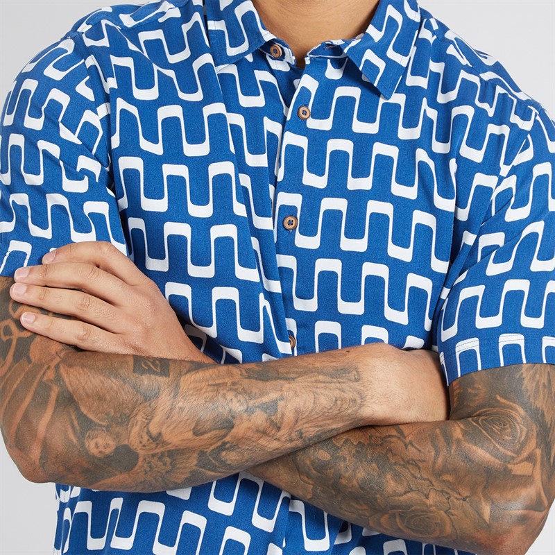 Ben Sherman Mens Short Sleeve Jazz Shirt Royal Blue