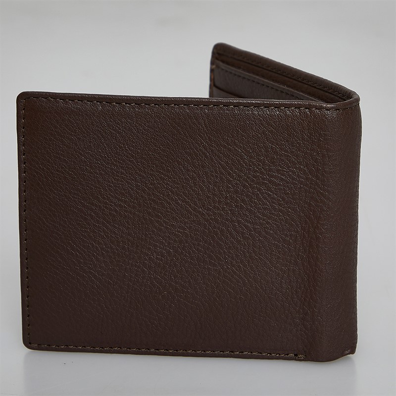 Ben Sherman Mens Wilder Pebble Leather Bi Fold Wallet Brown