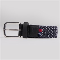 Ben Sherman Mens Mixed Weave Belt Navy/White Navy / White