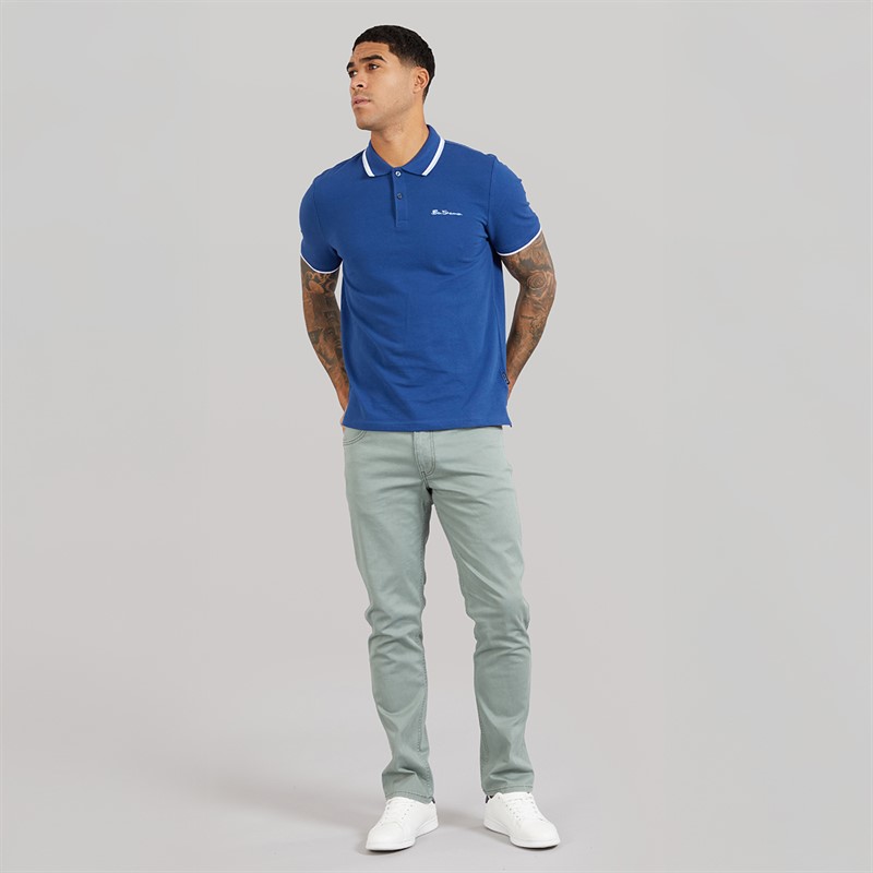 Ben Sherman Herren Zweifach Gekipptes Poloshirt Royal Blue