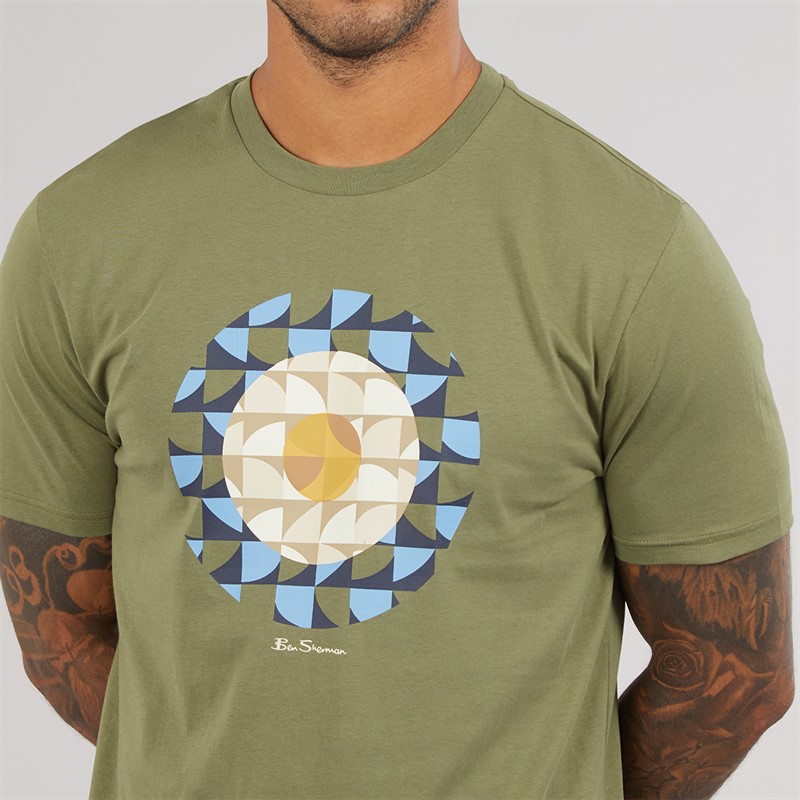 Ben Sherman Mens Geo Target T-Shirt Litchen Green