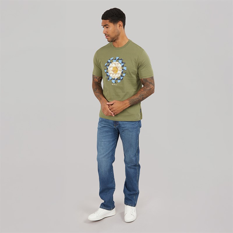 Ben Sherman Mens Geo Target T-Shirt Litchen Green