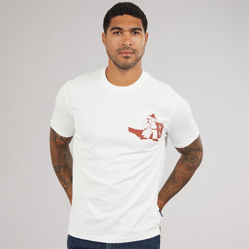 Ben Sherman Mens Secret Tune Society T-Shirt Ivory