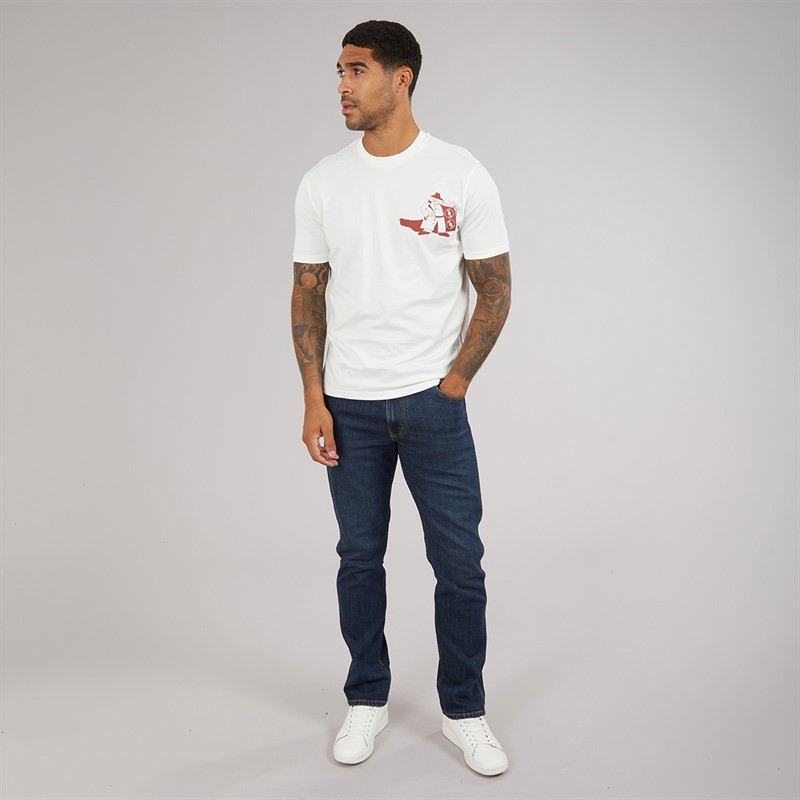 Ben Sherman Mens Secret Tune Society T-Shirt Ivory
