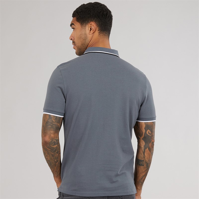 Ben Sherman Mens Twin Tipped Polo Shit Slate