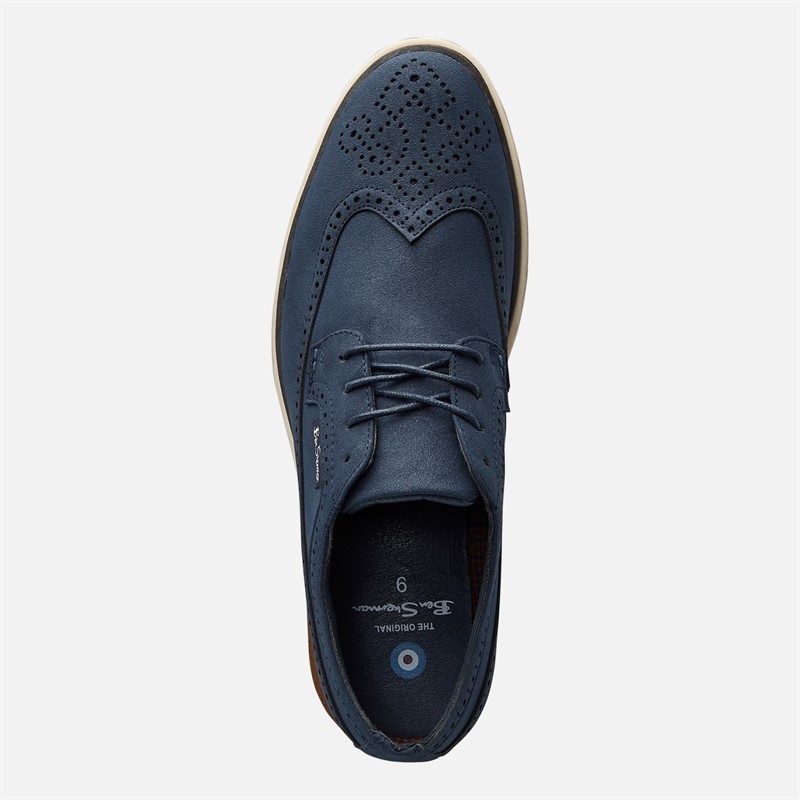 Ben Sherman Mens Rupert Long Wing Brogue Shoes Navy