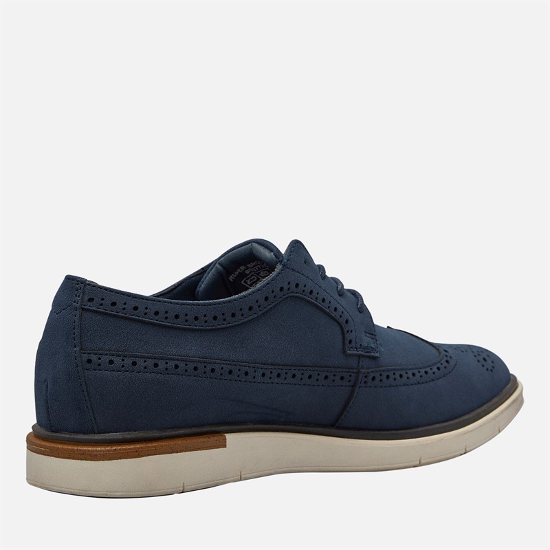 Ben Sherman Mens Rupert Long Wing Brogue Shoes Navy