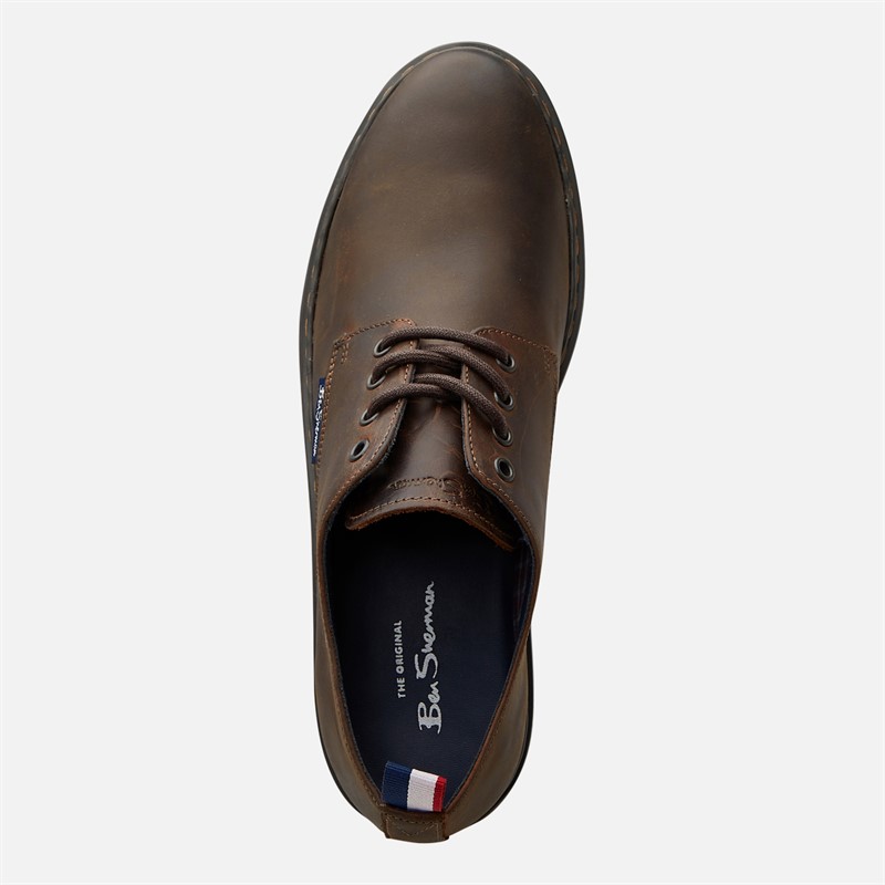 Ben Sherman Mens Dave Leather Shoes Dark Brown