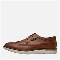 Ben Sherman Mens Rupert Long Wing Brogue Shoes Dark Tan Burnish