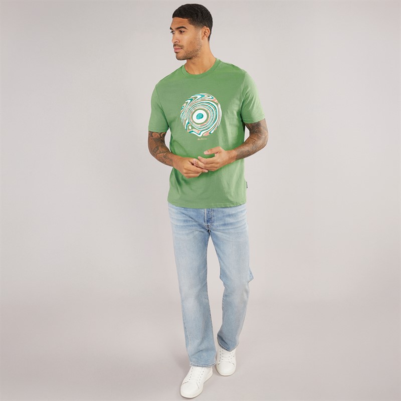 Ben Sherman Mens Trippy Target T-Shirt Dark Grass Green