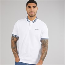 Ben Sherman Mens House Collar Polo Shirt White/Blue