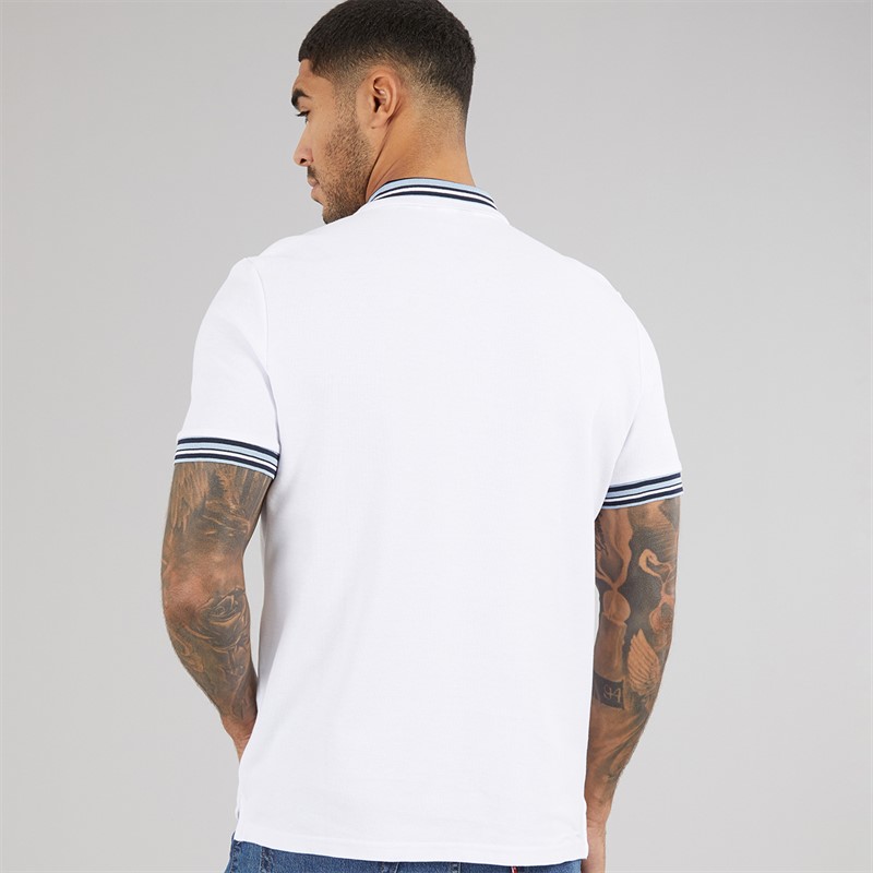 Ben Sherman Mens House Collar Polo Shirt White/Blue