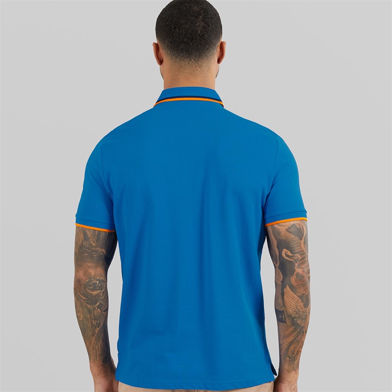 Ben Sherman Mens Twin Tipped Polo Shirt Kingfisher/Orange