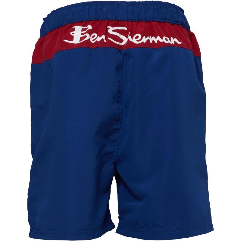 Buy Ben Sherman Boys Back Text Solid Board Shorts Blue Depths