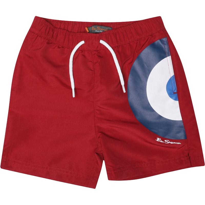 Buy Ben Sherman Boys Target Logo Board Shorts Red