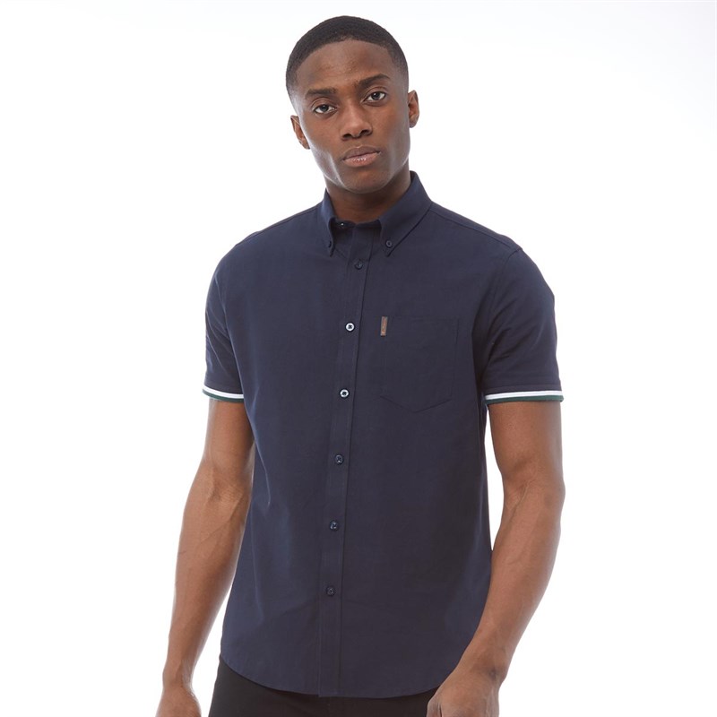 ben sherman black short sleeve oxford shirt