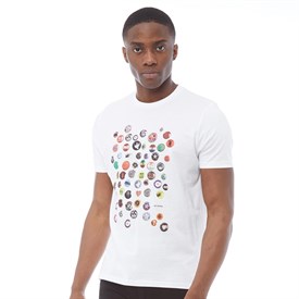 Ben Sherman Heren Pin Badge T Shirt Wit ben sherman kopen in de aanbieding