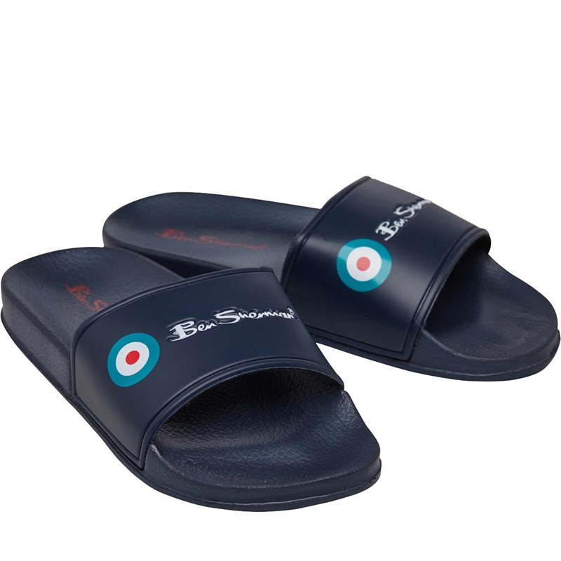 Buy Ben Sherman Junior Boys Target Sliders Navy