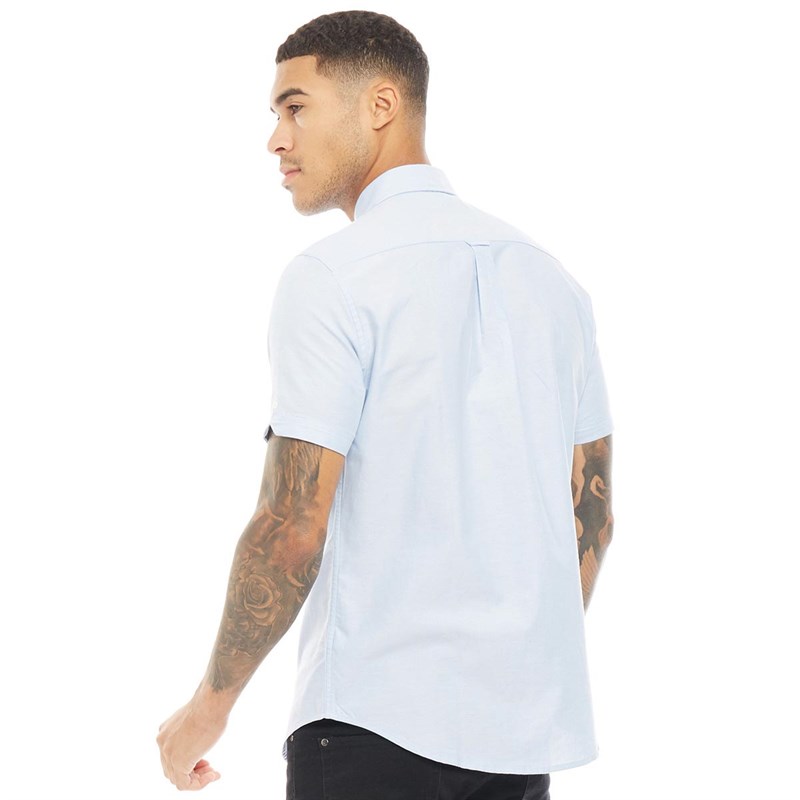 Buy Ben Sherman Mens Short Sleeve Oxford Shirt Dusty Blue