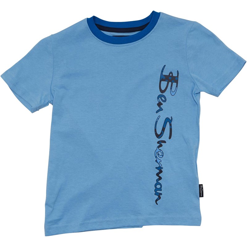 Buy Ben Sherman Boys Vertical Logo TShirt Little Boy Blue