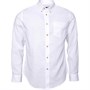Ben Sherman Herren Linen Hemd mit langem Arm Weiß