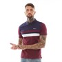 Ben Sherman Mens Retro Stripe Chest Jersey Polo Wine