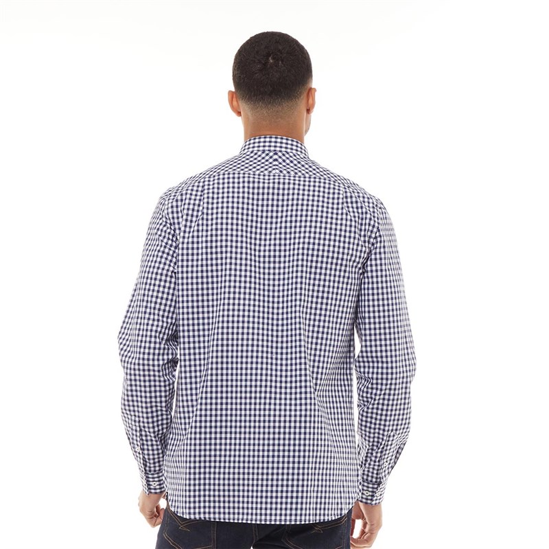 Buy Ben Sherman Mens Slim Fit Gingham Formal Long Sleeve Shirt Navy