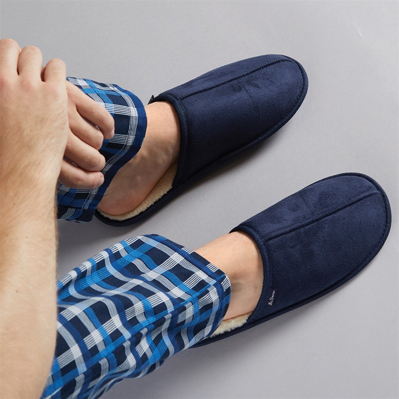 Ben Sherman Mens Country Club Mule Slipper Navy