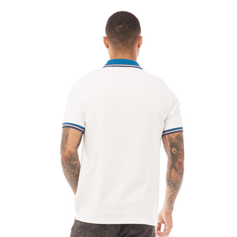 Ben Sherman Mens Colour Block Polo And Placket Pique Polo White