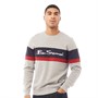 Ben Sherman Mens Cut And Sew Chest And Arm Sweatshirt Light Grey Marl
