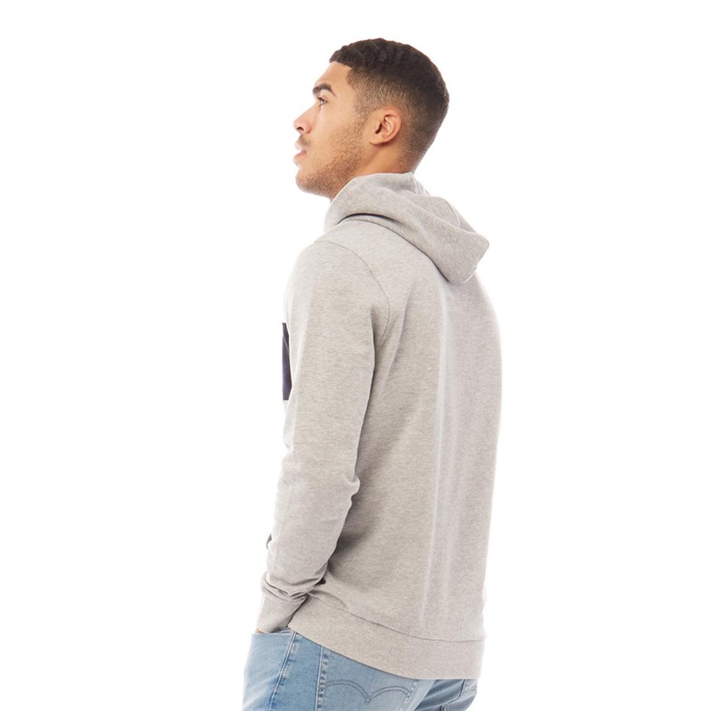 Ben Sherman Mens Cut And Sew Top Hoodie Grey Marl