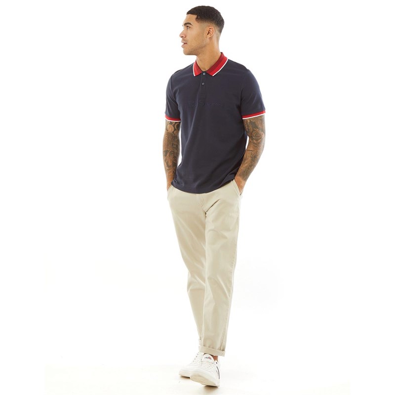 Ben Sherman Męskie Koszulka Polo Granatowy