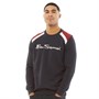 Ben Sherman Mens Cut And Sew Shoulder Crew Neck Sweatshirt Dark Navy