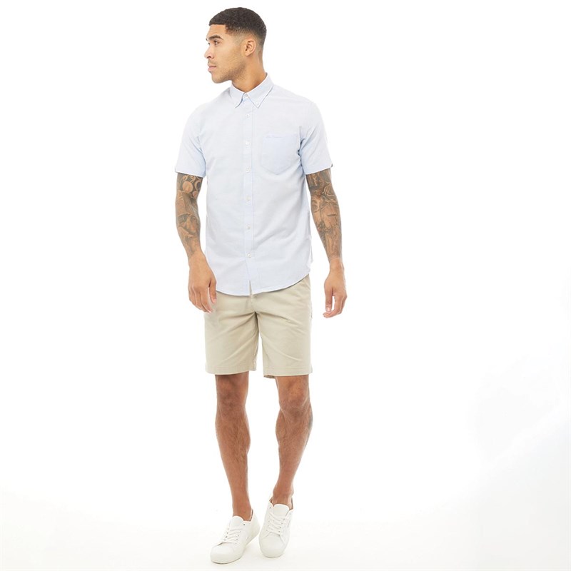 Ben Sherman Mens Short Sleeve Oxford Shirt Sky