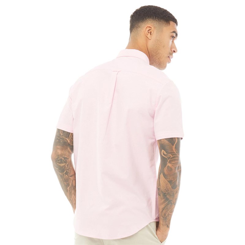 Ben Sherman Mens Short Sleeve Oxford Shirt Light Pink