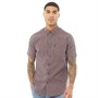Ben Sherman Mens Short Sleeve Mini Gingham Shirt Peach