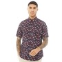 Ben Sherman Herren Hemd mit kurzem Arm Navy