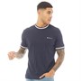 Ben Sherman Mens Rib Ringer T-Shirt Dark Navy
