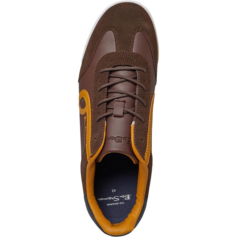 Ben Sherman Mens Target Trainers Chocolate